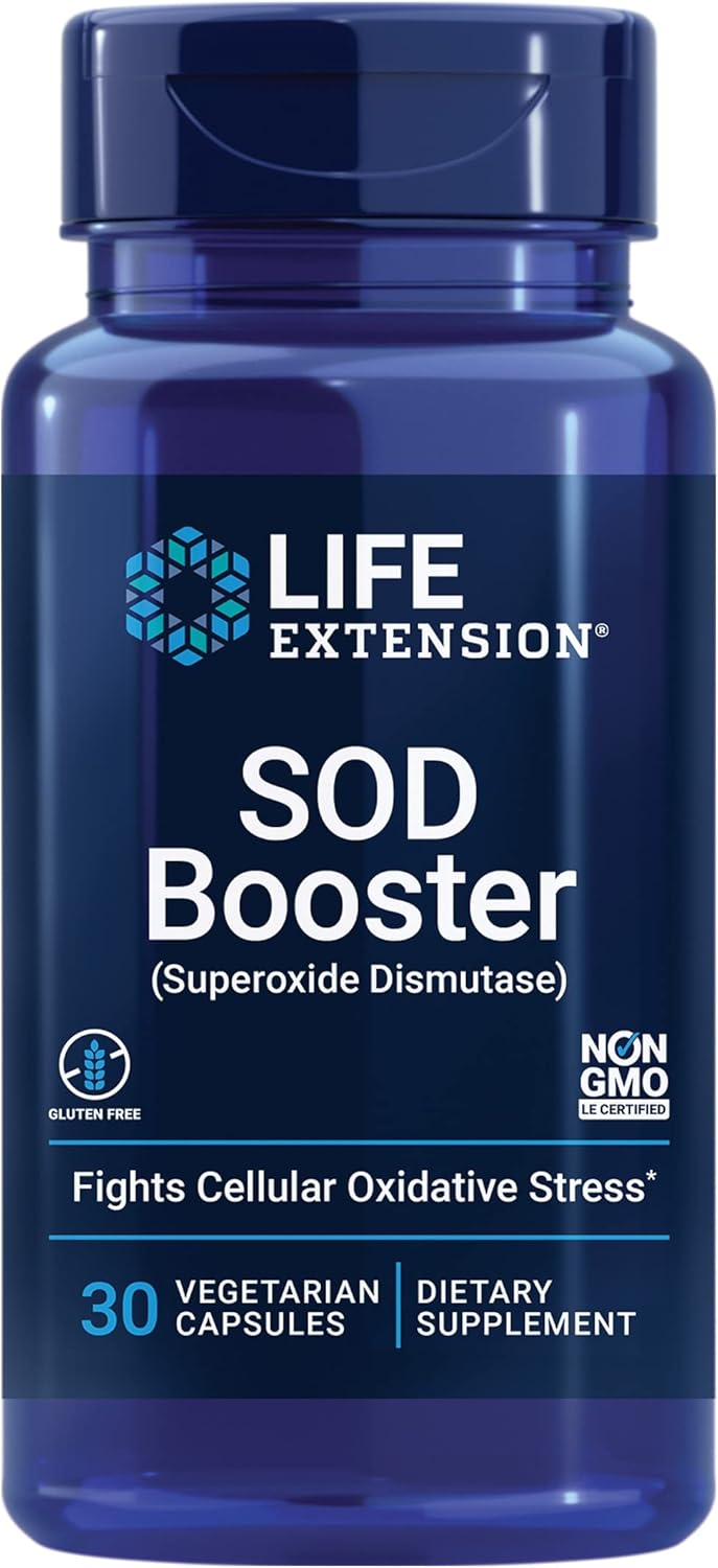Life Extension Sod Booster, Promotes Sod (Superoxide Dismutase) Production For Liver Health & Detox, Helps Protect Cells From Cellular Stress, Gluten-Free, Non-Gmo, Vegetarian, 30 Capsules