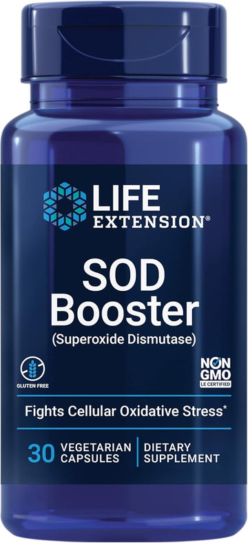 Life Extension Sod Booster, Promotes Sod (Superoxide Dismutase) Production For Liver Health & Detox, Helps Protect Cells From Cellular Stress, Gluten-Free, Non-Gmo, Vegetarian, 30 Capsules