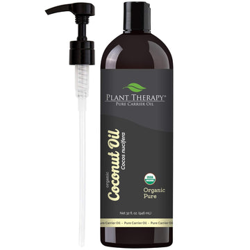 Plant Therapy Essential Oils Organic Fractionated Coconut Oil For Skin, Hair, Body 100% Pure, Usda Certified, Natural Moisturizer, Massage & Aromatherapy Liquid Carrier Oil 32 Oz, Pump