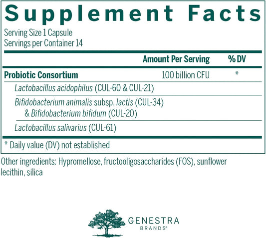 Genestra Brands Hmf Replenish Capsules | Five Strains Of Probiotics To Promote Gi Health | 14 Capsules