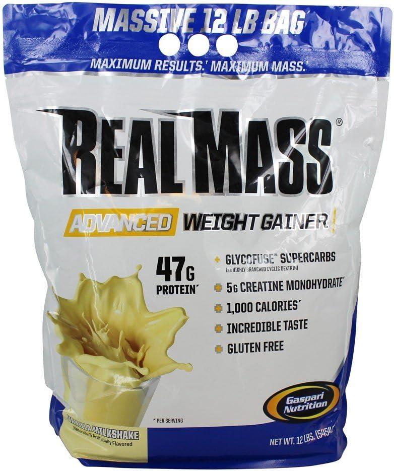 Gaspari Nutrition Real Mass: Advanced Weight Gainer, Protein And Complex Carb Blend, 50G Protein, 16G Eaas, Gluten-Free, 12 Lbs (Chocolate Ice Cream) : Health & Household