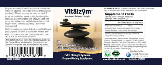 Proteolytic Systemic Enzymes Liquid Gel Capsules With Serrapeptase, Immune And Joint Support, Natural Ache Relief Plus Fertility Supplement (60 Capsules)
