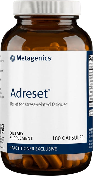 Metagenics Adreset - Adaptogen Supplement - Fatigue Relief* - With Asian Ginseng & Cordyceps - Non-Gmo & Gluten-Free - 180 Capsules