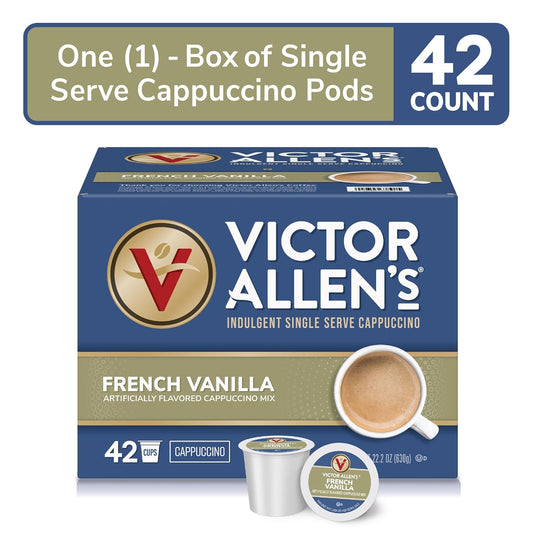 Victor Allen'S Coffee French Vanilla Flavored Cappuccino Mix, 42 Count, Single Serve K-Cup Pods For Keurig K-Cup Brewers