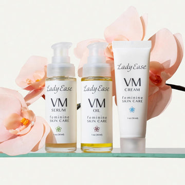 Organic Vaginal Moisturizer Set - VM Oil, VM Serum, VM Cream - Comforts Vaginal Dryness, Hydrates, Nourishes, Protects, & Soothes - 3oz