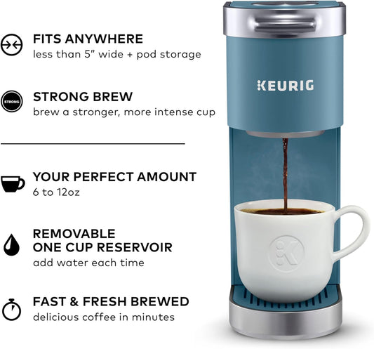 Keurig K-Mini Plus Single Serve K-Cup Pod Coffee Maker, Evening Teal