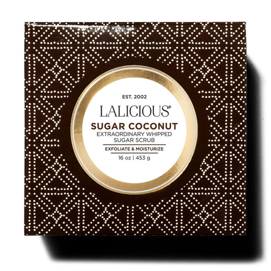 Lalicious Sugar Coconut Sugar Scrub, Exfoliating Body Scrub, Moisturizing Extraordinary Whipped Body Exfoliator, Gentle Exfoliating Body Scrubber Exfoliator For Radiant Skin, No Parabens - 16Oz