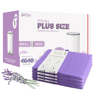Refills Compatible With Dekor Plus Diaper Pail,8 Pack Disposable Diaper Pail Refills, Easy To Replace And Dispose Diaper Trash Bags, Holds Up To 4640 Diapers,Lavender Scent