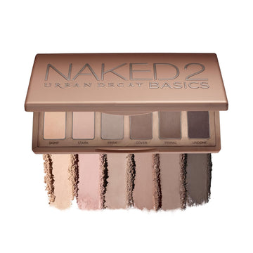 Urban Decay Naked 2 Basics Mini Eyeshadow Palette - 6 Matte Nude Shadows, Multi-Use Powder For Eye, Contour, Or Brows, Ultra-Blendable Cool-Tone Neutrals, Long-Lasting Wear, Travel Makeup With Mirror
