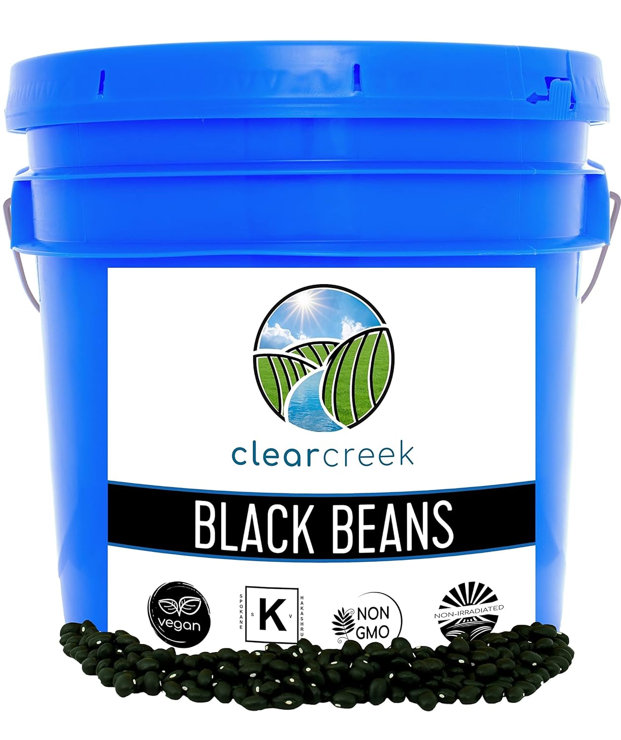 Black Beans | 25 LBS | Emergency Food Storage Bucket | Non-GMO | Vegan | Bulk