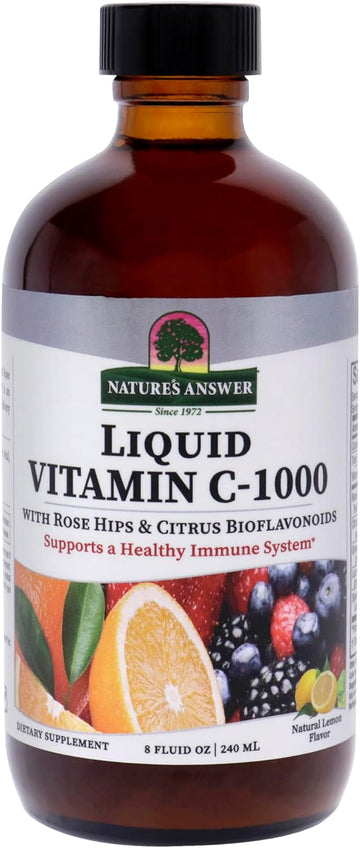 Nature's Answer Liquid Vitamin C 1000mg , 8-Fluid Ounces | Natural Immune Booster | Promotes Healthy Skin & Joints | with Rose Hips & Bio-Flavonoids