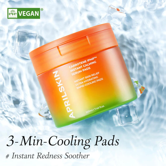 Aprilskin Carrotene IPMP™ Instant Calming Serum Toner Pads | 5-Minute Cooling Serum Pads | Vegan, Cruelty-Free | Non-comedogenic | Toner-Serum-Sheet Mask All-in-one | Korean Skin Care, 80 Pads