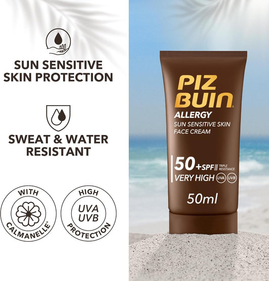 Piz Buin Allergy Lotion Spf 30 (400Ml), Nourishing Sunscreen To Protect Sensitive Skin, Moisturising Lotion For Hours Of Uva/Uvb Protection, Sweat & Water Resistant, Protects Sensitive Skin