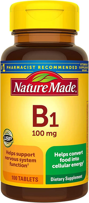 Nature Made Vitamin B1 100Mg, Dietary Supplement For Energy Metabolism Support, 100 Tabletss, 100 Day Supply
