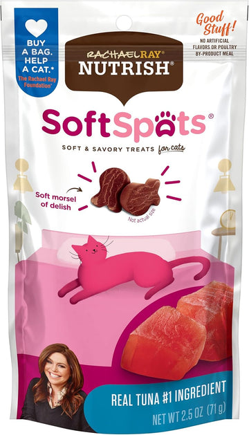 Nutrish Rachael Ray Soft Spots Cat Treats, Tuna, 2.5 Ounce (Pack Of 12)