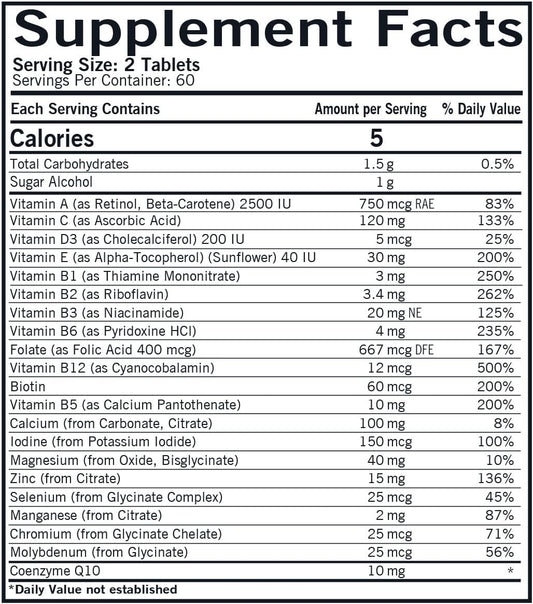 Kirkman - Children'S Chewable Multivitamin & Mineral - 120 Tablets - Potent Broad-Spectrum Vitamin/Mineral Supplement - With Xylitol - Natural Mango Peach Flavor