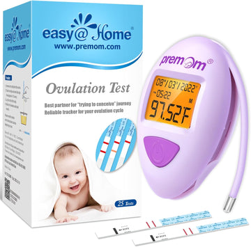 Easy@Home 25 Pack Ovulation Test Strips + Basal Body Thermometer for Ovulation Tracking EBT 380