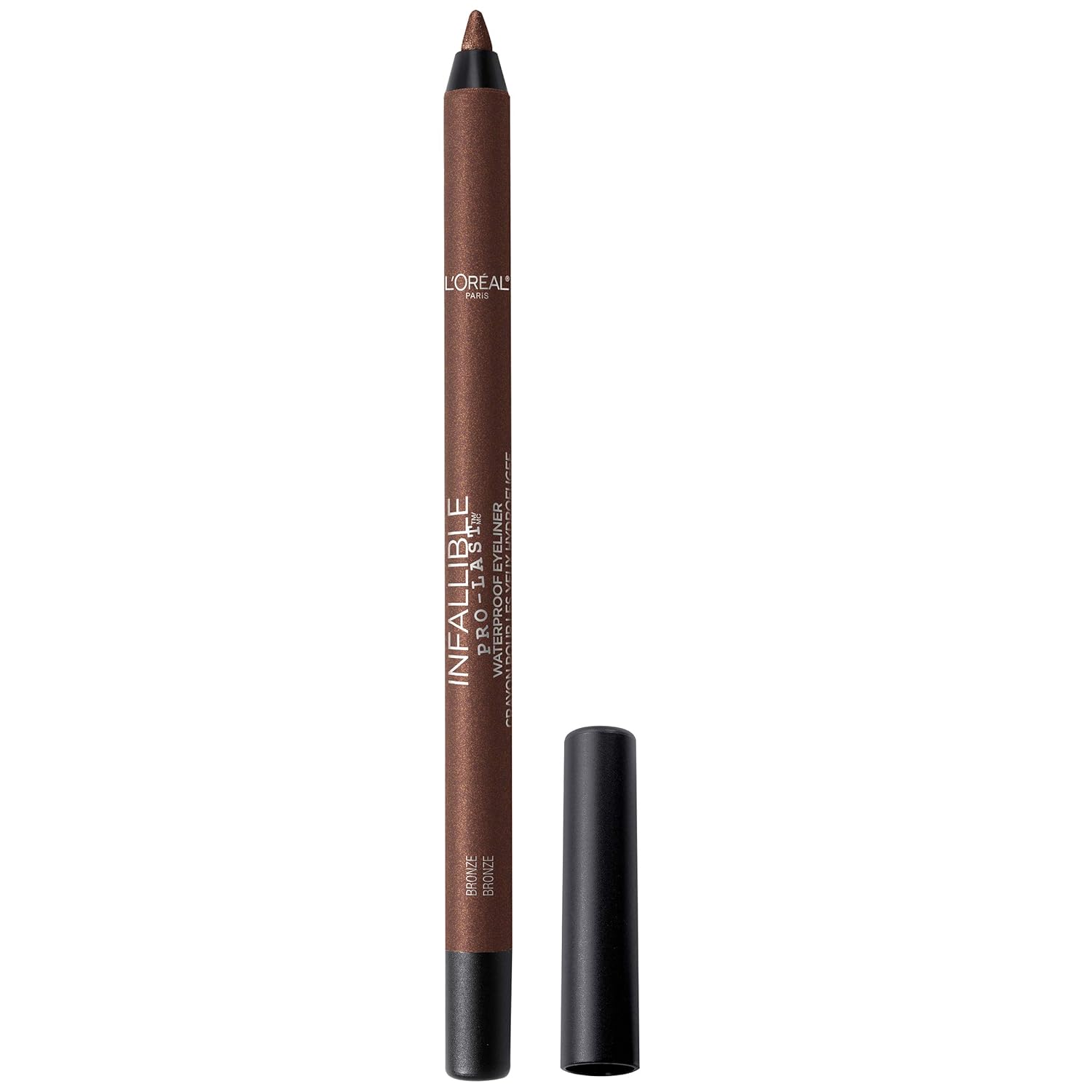 L'Oreal Paris Makeup Infallible Pro-Last Pencil Eyeliner, Waterproof And Smudge-Resistant, Glides On Easily To Create Any Look, Bronze, 0.042 Oz