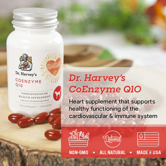 Dr. Harvey'S Coenzyme Q10 - Heart & Cardiovascular Support Supplements For Dogs, 60 Capsules