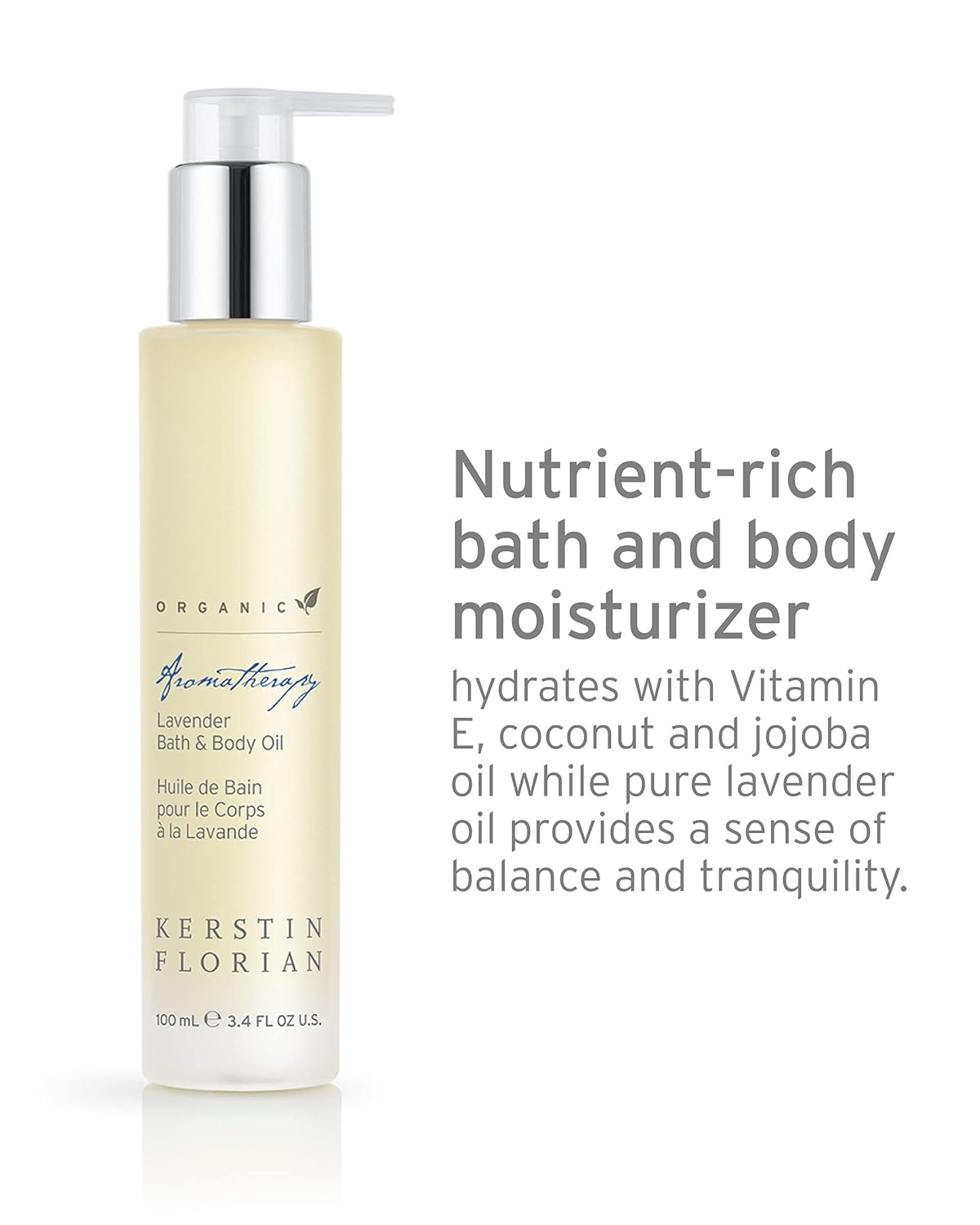 Kerstin Florian Organic Lavender Body Oil | Nutrient-Rich Moisturizer With Vitamin E, Coconut & Jojoba Oils | Natural Essential Oils For Relaxation & Massage | 3.4 Fl Oz : Skin Care Products : Beauty & Personal Care