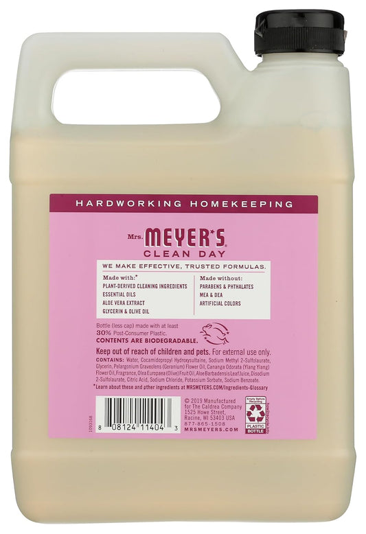Mrs. Meyer'S Clean Day Liquid Hand Soap Refill, Cruelty Free And Biodegradable Hand Wash Made With Essential Oils, Peony Scent, 33 Oz