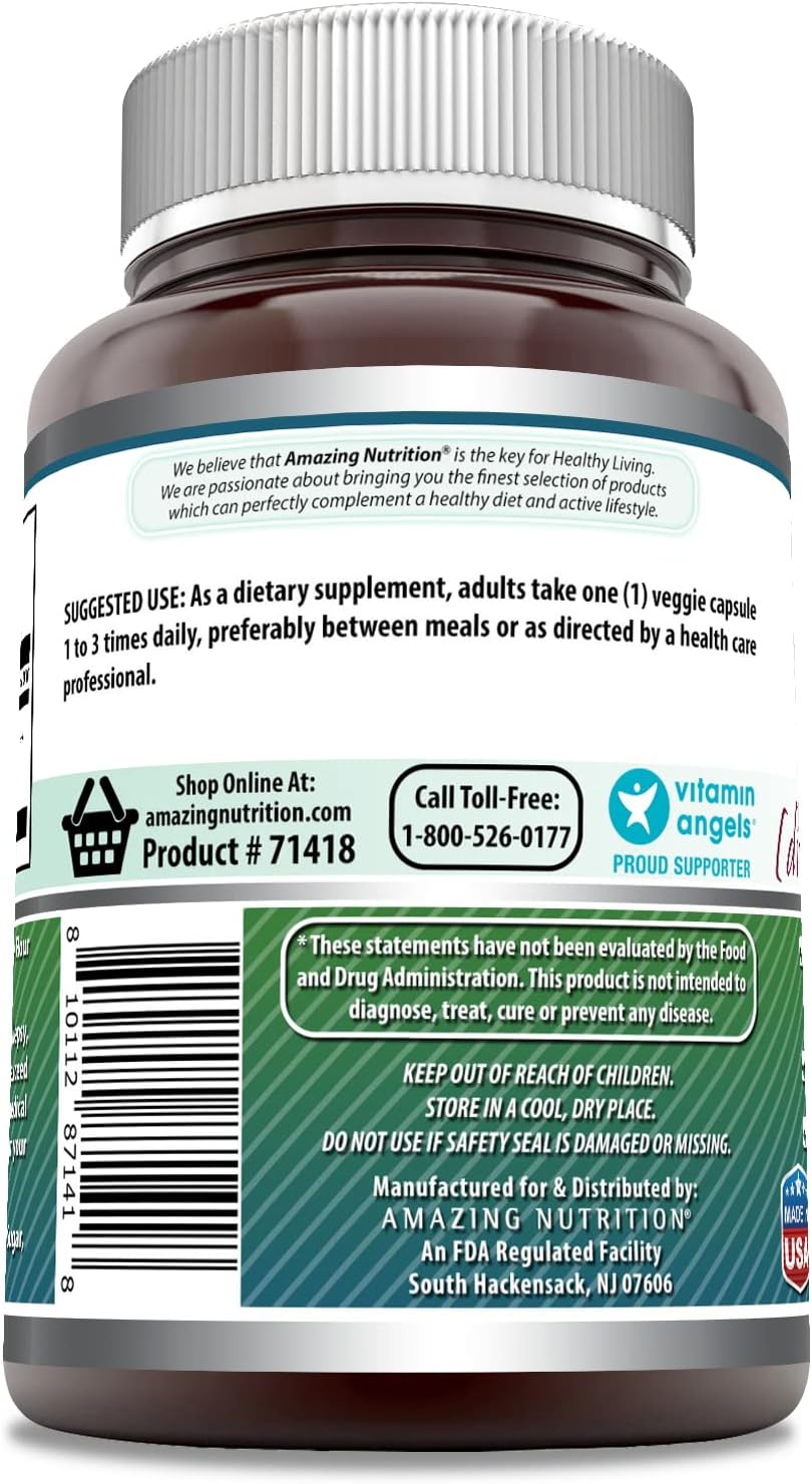 Amazing Formulas DMAE (Dimethylaminoethanol) 250mg Veggie Capsules -Supports Performance & Faster Workout Recovery* -Stimulates Focus & Cognitive Functions* (200 Count)