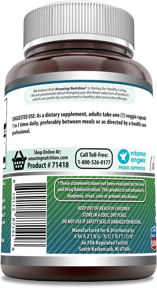 Amazing Formulas DMAE (Dimethylaminoethanol) 250mg Veggie Capsules -Supports Performance & Faster Workout Recovery* -Stimulates Focus & Cognitive Functions* (200 Count)