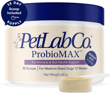 PetLab Co. ProbioMAX - Supports Gut Flora & Targets Seasonal Discomfort – Easy to Use – Helps Maintain a Normal Immune Response - Formulated for Medium Dogs?Petlab Co. ProbioMAX for Medium Dogs