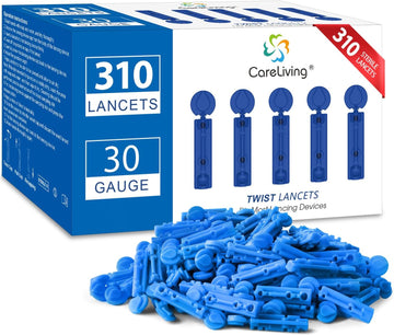 Lancets For Diabetes Testing - 30 Gauge Diabetic Lancets For Blood Testing And Glucose Testing - Fits Most Lancing Devices - 310 Count (Blue)