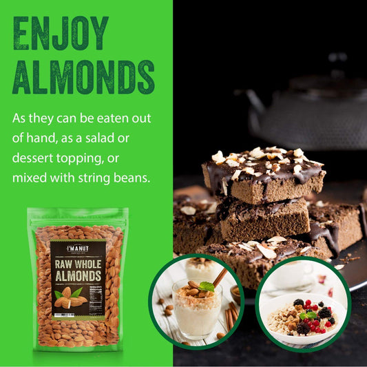 Raw Almond 48 Oz (3 Lb) | Natural | Whole | Batch Tested Gluten & Peanut Free | No Ppo | Non-Gmo | No Herbicide | Healthy Protein Boost | Premium Quality | Try The Difference!!