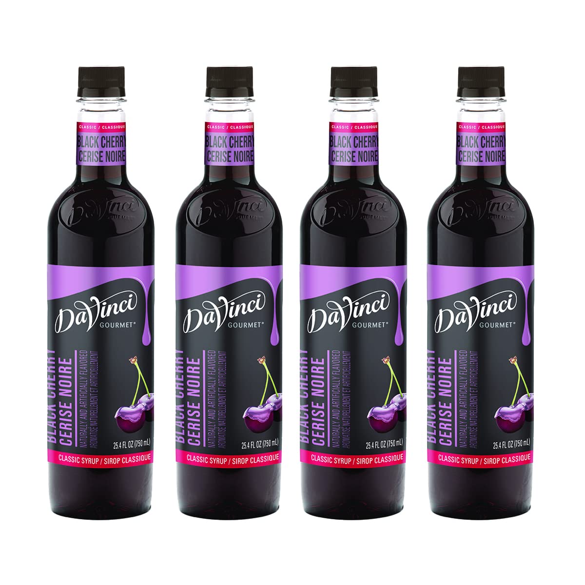 Davinci Gourmet Classic Black Cherry Syrup, 25.4 Fluid Ounce (Pack Of 4)