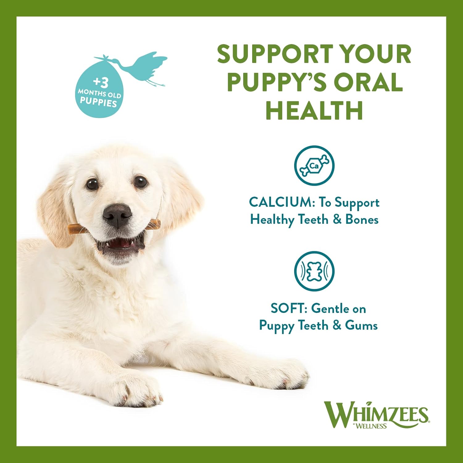 WHIMZEES Puppy Stix, Natural and Grain Free Dog Chews, Puppy Dental Sticks, 28 Pieces, Size XS/S :Pet Supplies