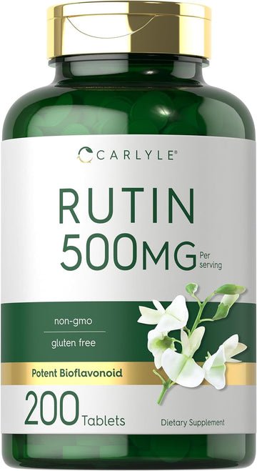 Carlyle Rutin Supplement 500Mg | 200 Tablets | Vegetarian, Non-Gmo, Gluten Free