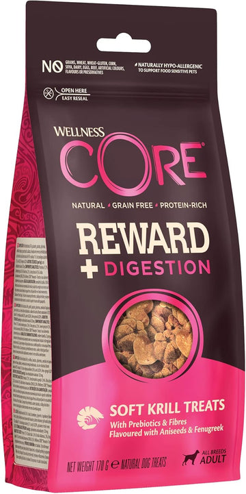 Wellness CORE Reward+ Treats Krill, Supports a Healthy Digestion, Soft Grain Free Dog Treats, 170g?10535