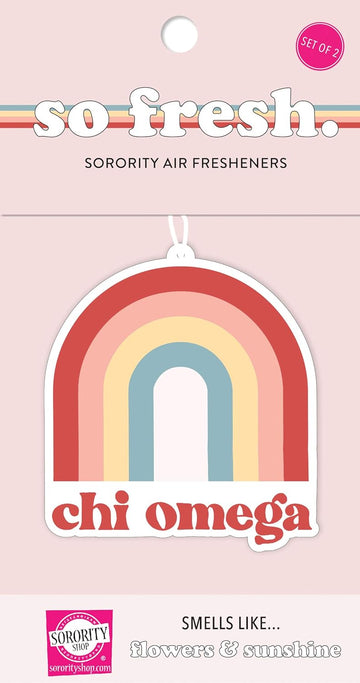 Chi Omega - Rainbow Air Freshener - 2/Pack - Flowers & Sunshine Scent