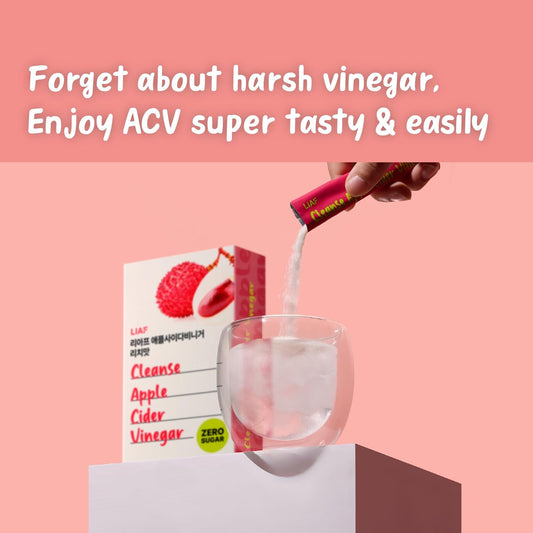 Liaf Apple Cider Vinegar Powder | Lychee | 10 Individual Apple Cider Packets Acv Sugar Free Electrolytes Powder Packets Vinagre De Manzana Morning Kick