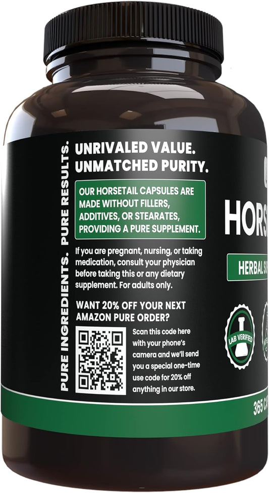 Pure Original Ingredients Horsetail (365 Capsules) No Magnesium Or Rice Fillers, Always Pure, Lab Verified