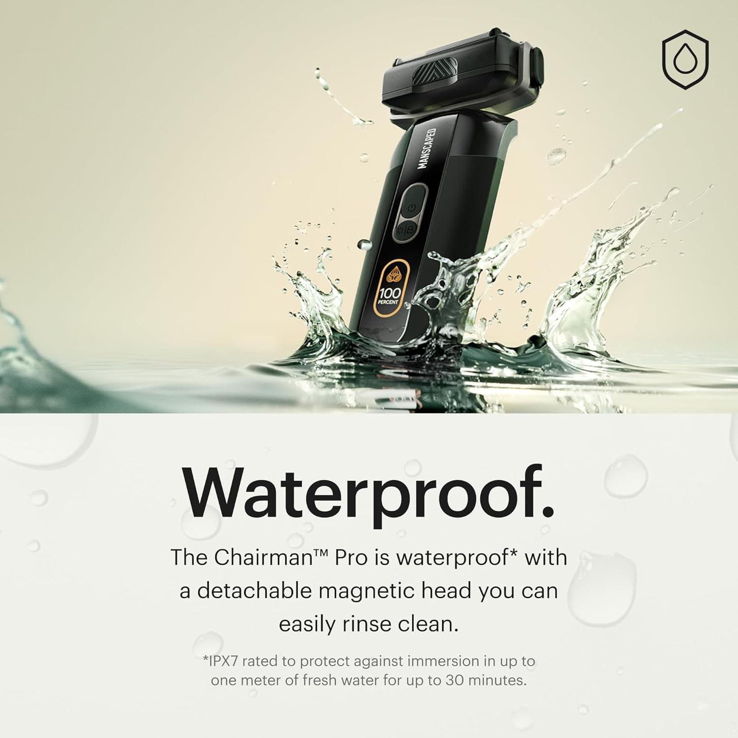 Manscaped® The Chairman™ Pro Men’S Electric Foil Face Shaver - Two Interchangeable Blade Heads, Skinsafe® Four-Blade Foil & Stubble Trimmer, Usb-C Wireless Compatible Charging, Gentle On Neck : Beauty & Personal Care