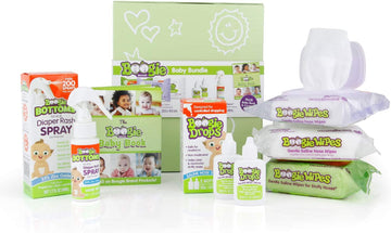 Baby Gift Set By Boogie Wipes, Fsa/Hsa Eligible, Baby Wipes By Boogie Wipes 90 Count, Diaper Rash Cream Spray By Boogie Bottoms 1 Pack, Baby Nasal Saline Drops By Boogie Drops 2 Pack