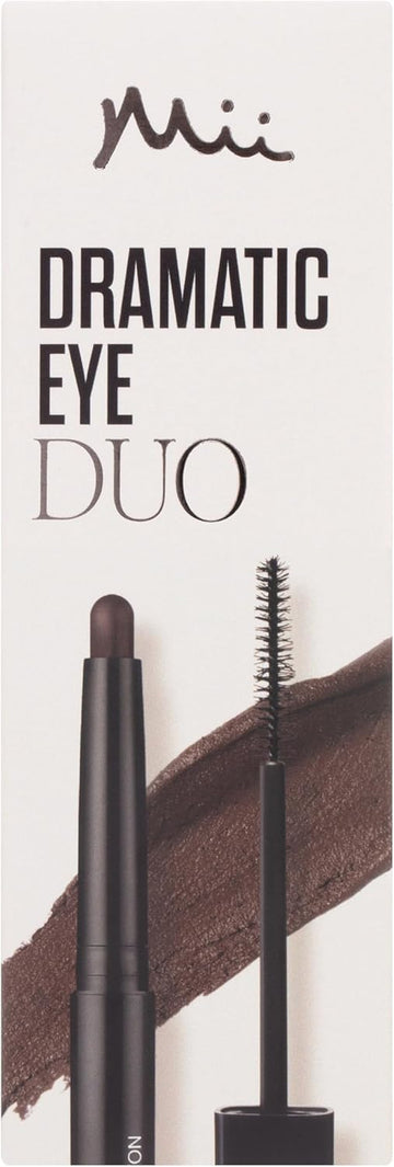 Mii Cosmetics Dramatic Eye Mascara And Eyeshadow Duo Gift Set | Professional Eye Makeup Set With Eyeshadow Stick And Lengthening Mascara | Makeup Gift Set For Women, Perfect Makeup Bundle | Walnut