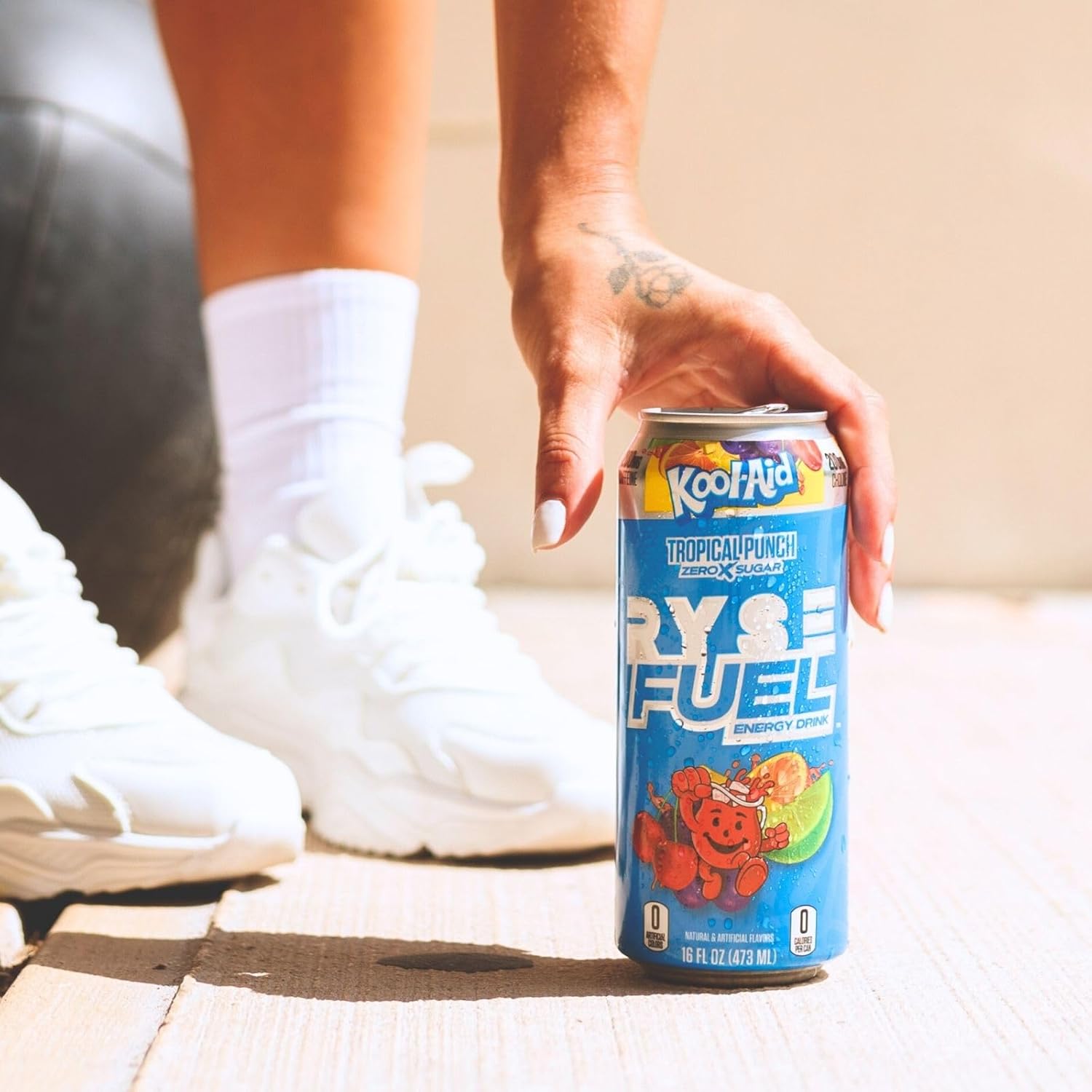 RYSE Fuel Sugar Free Energy Drink | Vegan Friendly, Gluten Free | No Fillers & No Artificial Colors | 0 Calories | 200mg Natural Caffeine | 12 Pack (Kool Aid) : Grocery & Gourmet Food