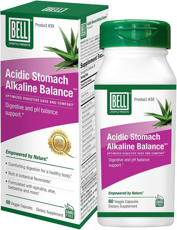 Bell Acidic Stomach Alkaline Balance Lifestyle Products | Helps Maintain Healthy Ph Levels | 60 Capsules