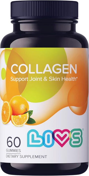 Livs Collagen Gummies - 100 Mg, Collagen Supplements For Women & Men, Gummy Vitamins, All-Natural, Gluten-Free, Non-Gmo, Womens Vitamins Gummies - Orange Flavored, 60 Count
