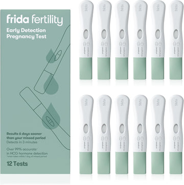 Frida Fertility Early Detection Pregnancy Tests | Easy At Home Pregnancy Tests, Over 99.9% Accurate Hcg Test Strips, Early Results, Quick + Easy To Use | 12 Pregnancy Tests