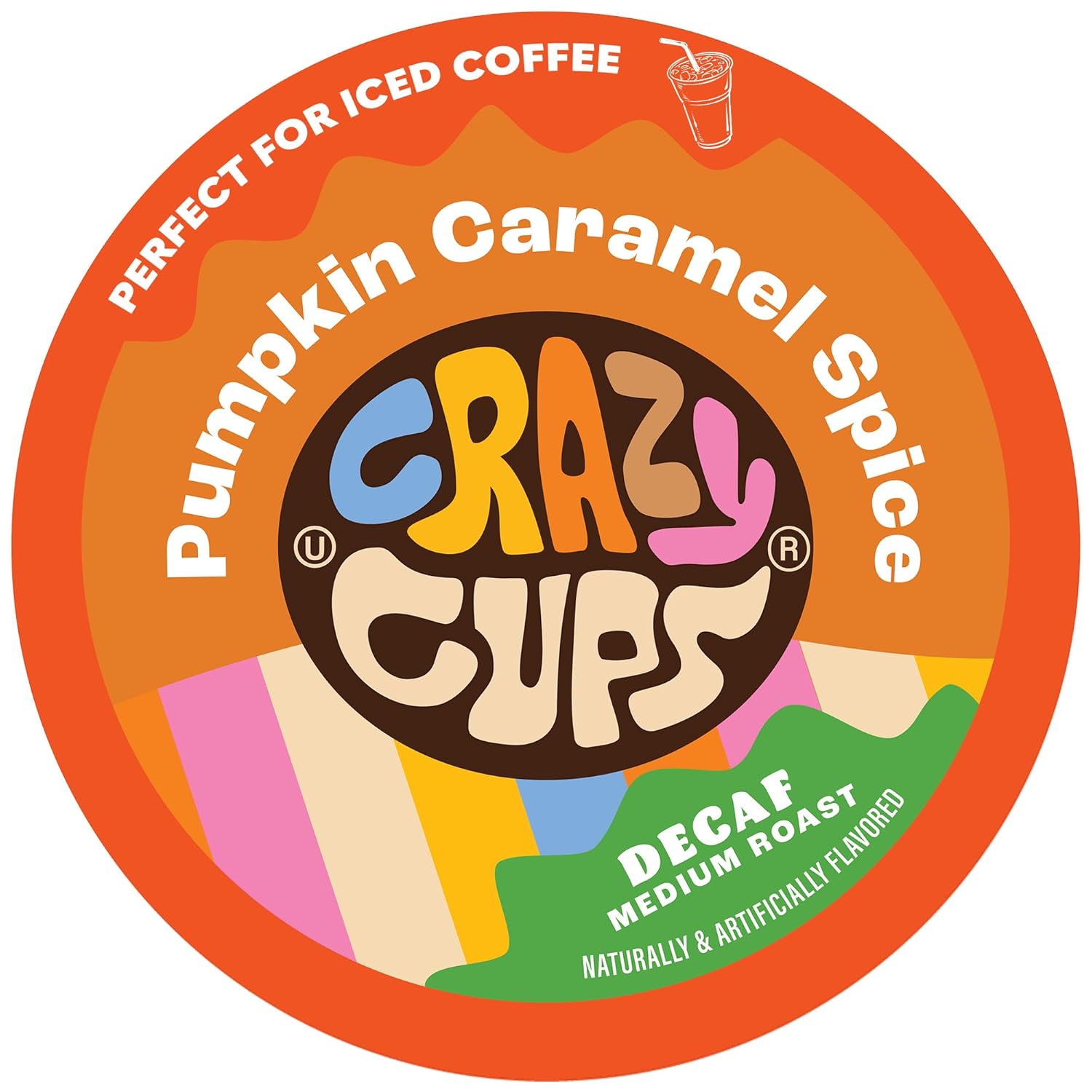Crazy Cups Decaf Flavored Recyclable Single Serve Decaffeinated Pumpkin Caramel Spice Coffee Pods For Keurig K Cups Machines, Brew Hot Or As Iced, 22 Count