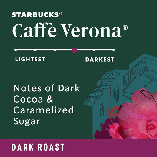 Starbucks Dark Roast K-Cup Coffee Pods — Caffè Verona for Keurig Brewers — 1 box (10 pods)