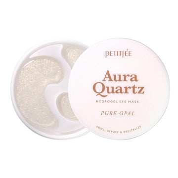 Petitfee Aura Quartz Eye Mask Pure Opal 40 Pcs (20 Pairs) - Rejuvenating Hydrogel Eye Patch For Puffy Eye Bags, Cooling, Depuffing, Under Eye Elasticity, Reduces Fine Lines For Firming Eye Area