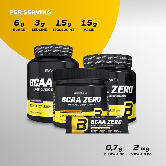Biotechusa Bcaa Zero | Essential Amino Acid Powder | 6G Bcaa With Instant L-Leucine | Vegan | Sugar-Free, Lactose-Free, Gluten-Free, 360 G, Kiwi-Lime