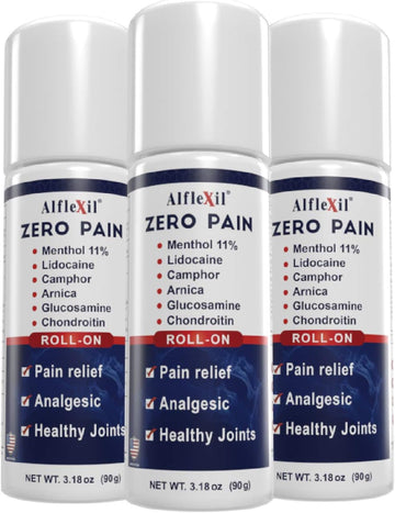 Pain Relief Roll-On Cooling Gel for Pain Relief, Muscle Aches, Arthritis, and Joint Support - 3.18 oz Bottle (3)