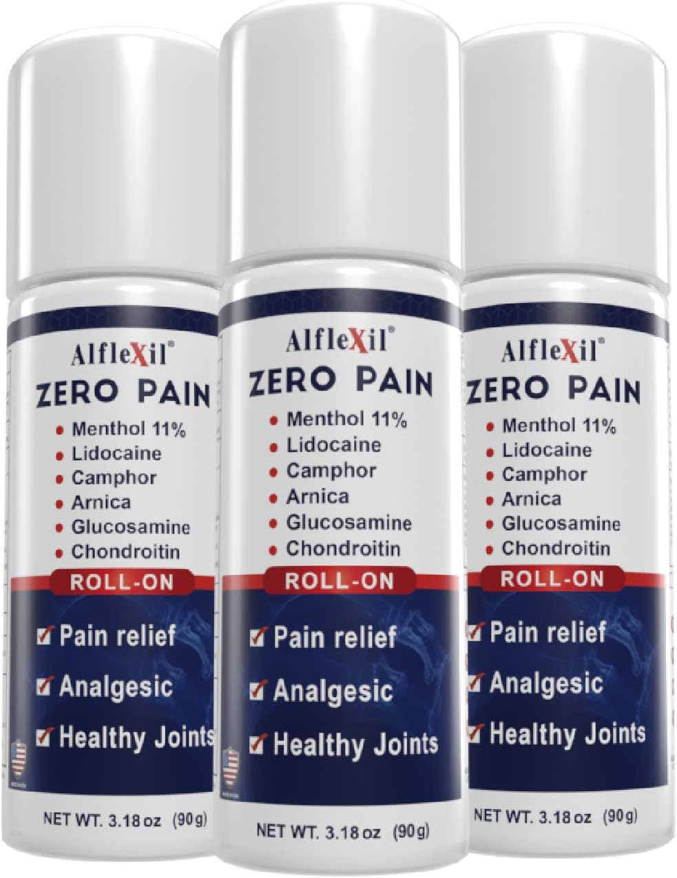 Pain Relief Roll-On Cooling Gel For Pain Relief, Muscle Aches, Arthritis, And Joint Support - 3.18 Oz Bottle (3)
